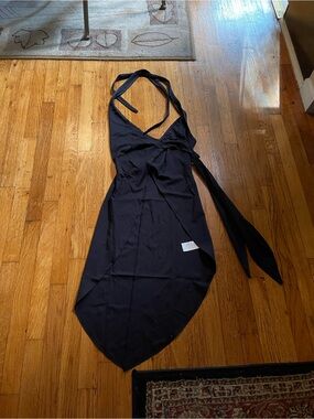Maeve Black Asymmetrical Halter Wrap top NWT